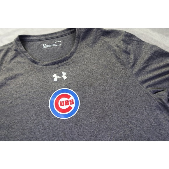 Chicago Cubs MLB Baseball Performance T Shirt Men's Size L Gray Under Armour - Picture 1 of 7